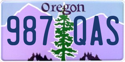 OR license plate 987QAS