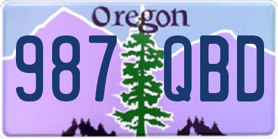 OR license plate 987QBD