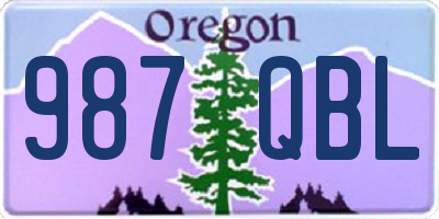 OR license plate 987QBL