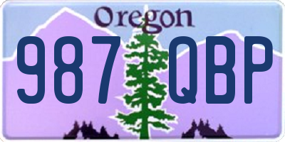 OR license plate 987QBP