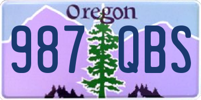 OR license plate 987QBS