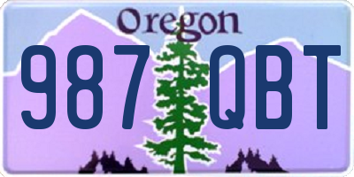 OR license plate 987QBT