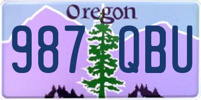 OR license plate 987QBU
