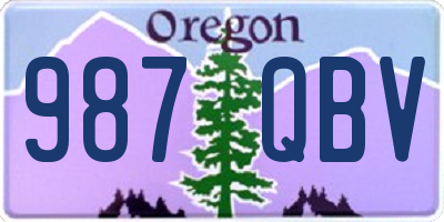OR license plate 987QBV