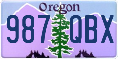 OR license plate 987QBX