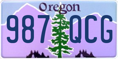 OR license plate 987QCG