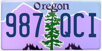 OR license plate 987QCI