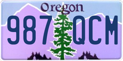 OR license plate 987QCM