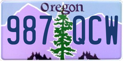 OR license plate 987QCW