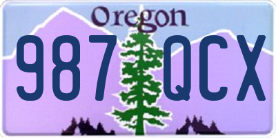 OR license plate 987QCX