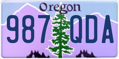 OR license plate 987QDA