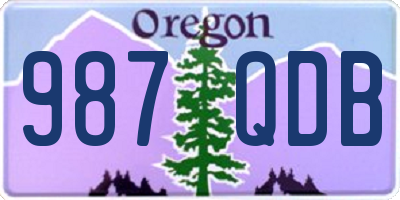 OR license plate 987QDB
