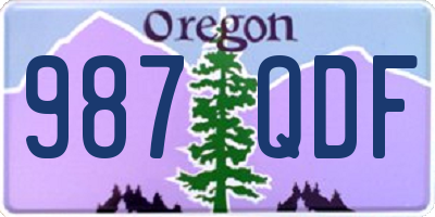 OR license plate 987QDF