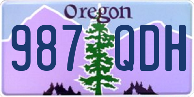 OR license plate 987QDH