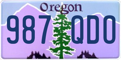OR license plate 987QDO