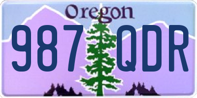 OR license plate 987QDR
