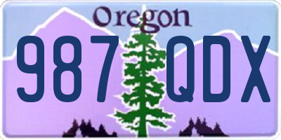 OR license plate 987QDX