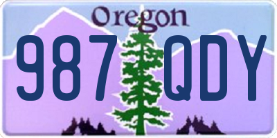OR license plate 987QDY