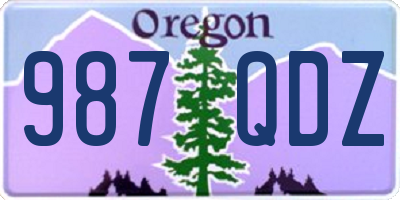 OR license plate 987QDZ