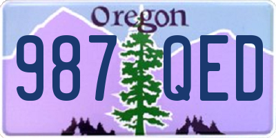 OR license plate 987QED
