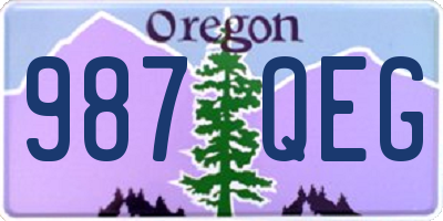 OR license plate 987QEG