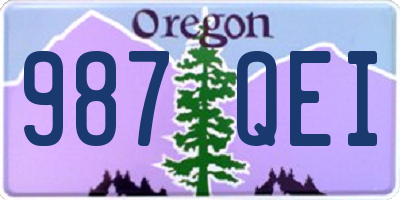 OR license plate 987QEI