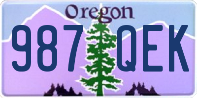 OR license plate 987QEK