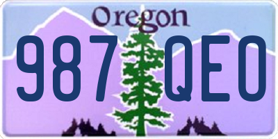 OR license plate 987QEO