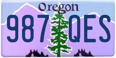 OR license plate 987QES