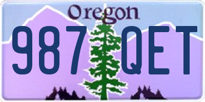 OR license plate 987QET
