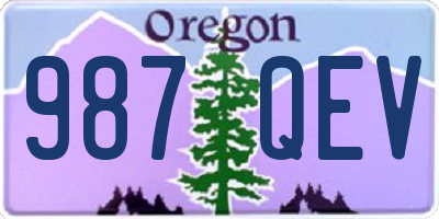 OR license plate 987QEV