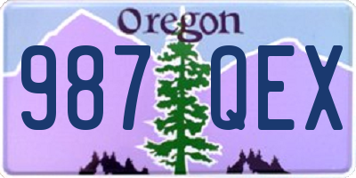 OR license plate 987QEX