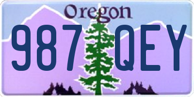 OR license plate 987QEY
