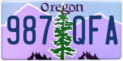 OR license plate 987QFA