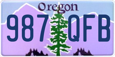 OR license plate 987QFB