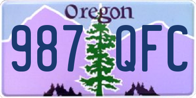 OR license plate 987QFC