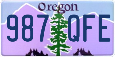 OR license plate 987QFE