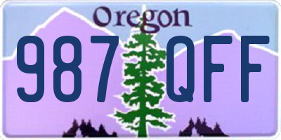 OR license plate 987QFF