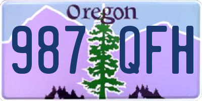 OR license plate 987QFH