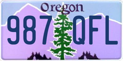 OR license plate 987QFL