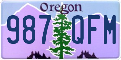 OR license plate 987QFM