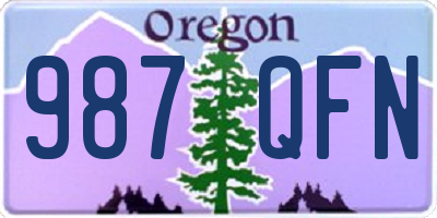 OR license plate 987QFN