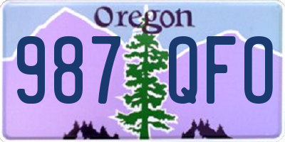 OR license plate 987QFO