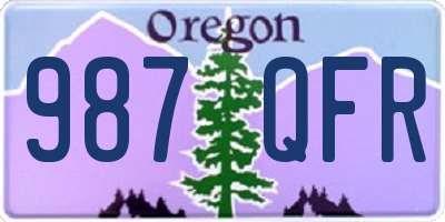 OR license plate 987QFR