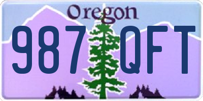 OR license plate 987QFT