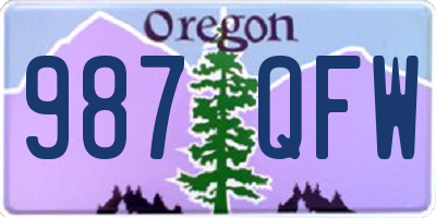 OR license plate 987QFW
