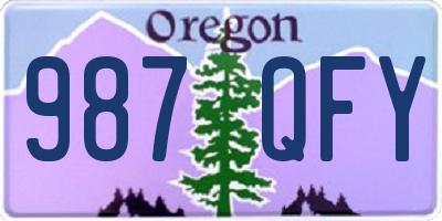 OR license plate 987QFY