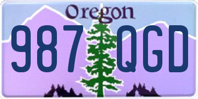 OR license plate 987QGD