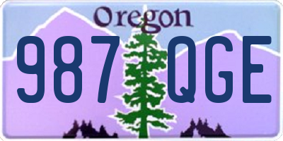 OR license plate 987QGE