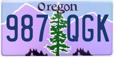 OR license plate 987QGK